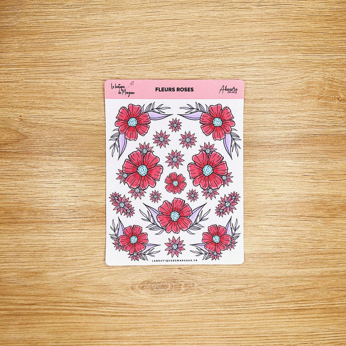 Fleurs roses - Stickers – La boutique de Margaux