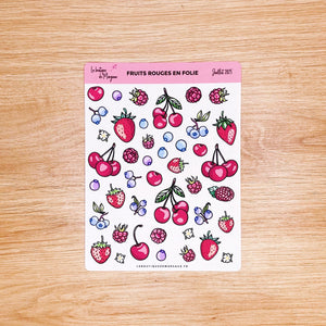 Fruits rouges en folie - Stickers