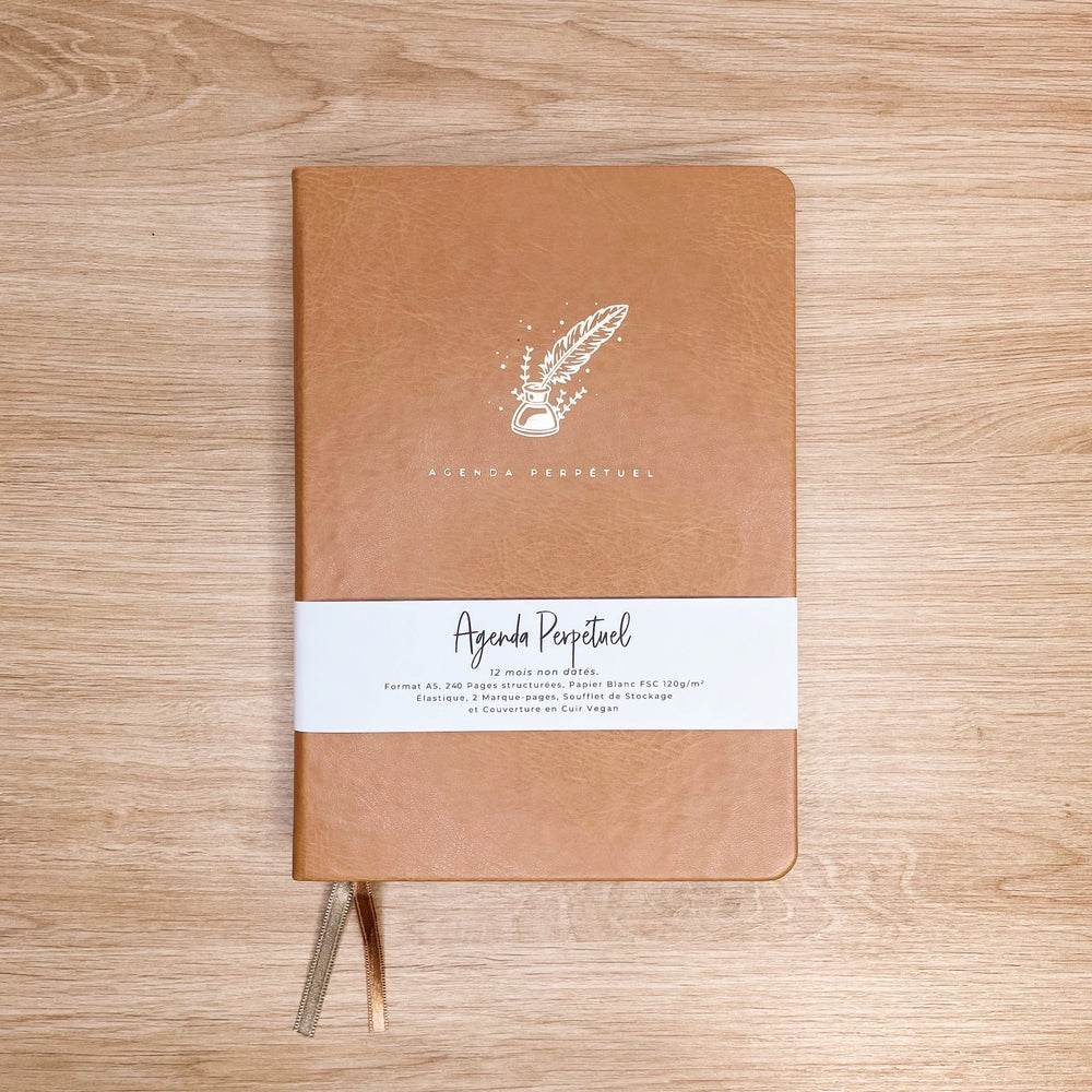 La boutique de Margaux Carnet Agenda Perpétuel "Cappuccino", nouvelle édition - Carnet A5 organisation papeterie margauxstips les astuces de margaux plan with me bullet journal