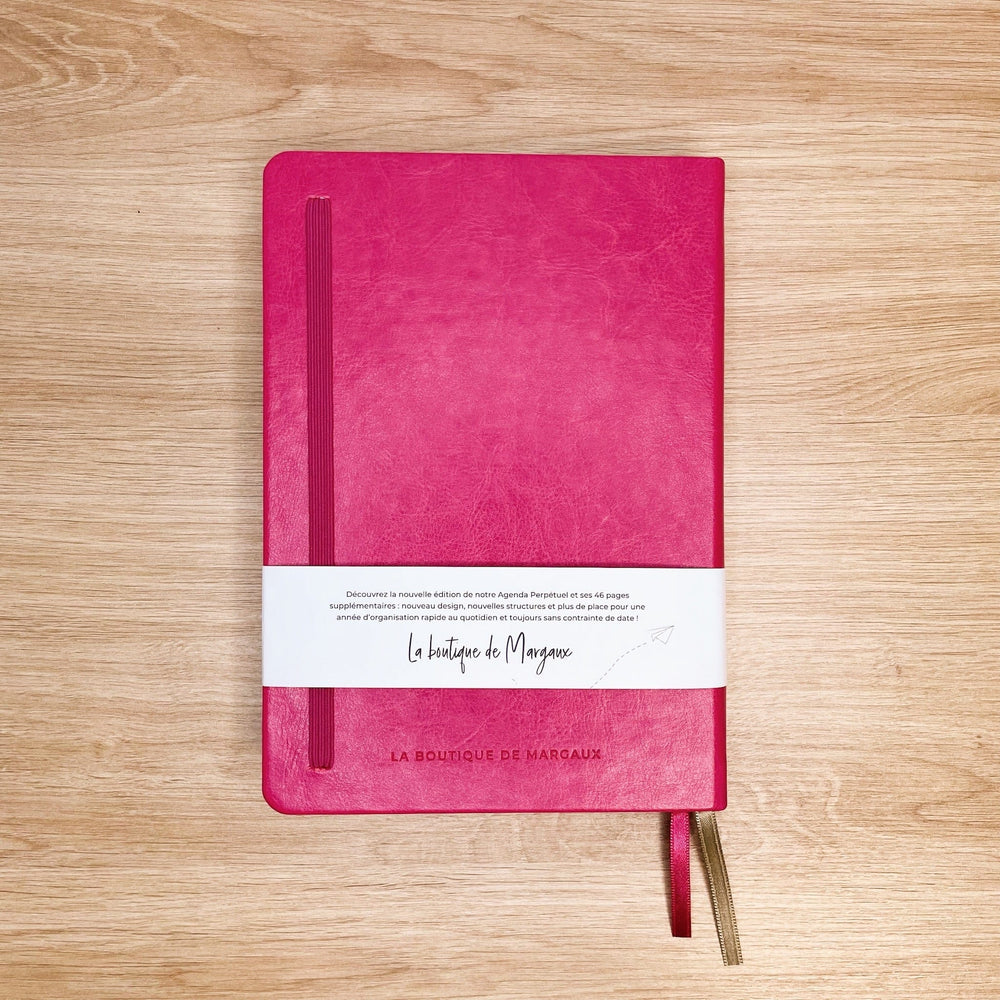 La boutique de Margaux Carnet Agenda Perpétuel "Framboise", nouvelle édition - Carnet A5 organisation papeterie margauxstips les astuces de margaux plan with me bullet journal