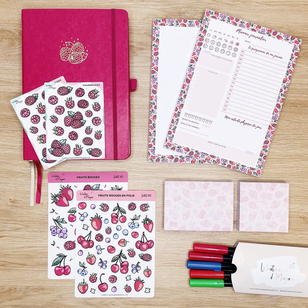 La boutique de Margaux Coffret Framboise - Coffret #12 organisation papeterie margauxstips les astuces de margaux plan with me bullet journal