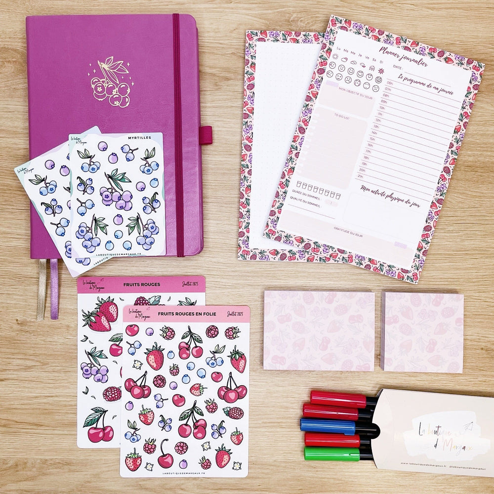 La boutique de Margaux Coffret Myrtille - Coffret #12 organisation papeterie margauxstips les astuces de margaux plan with me bullet journal