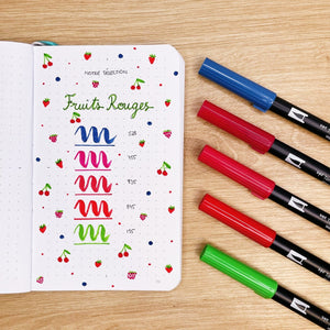 La Boutique de Margaux Feutres Notre sélection "Fruits rouges TOMBOW" - Feutres pinceaux organisation papeterie margauxstips les astuces de margaux plan with me bullet journal