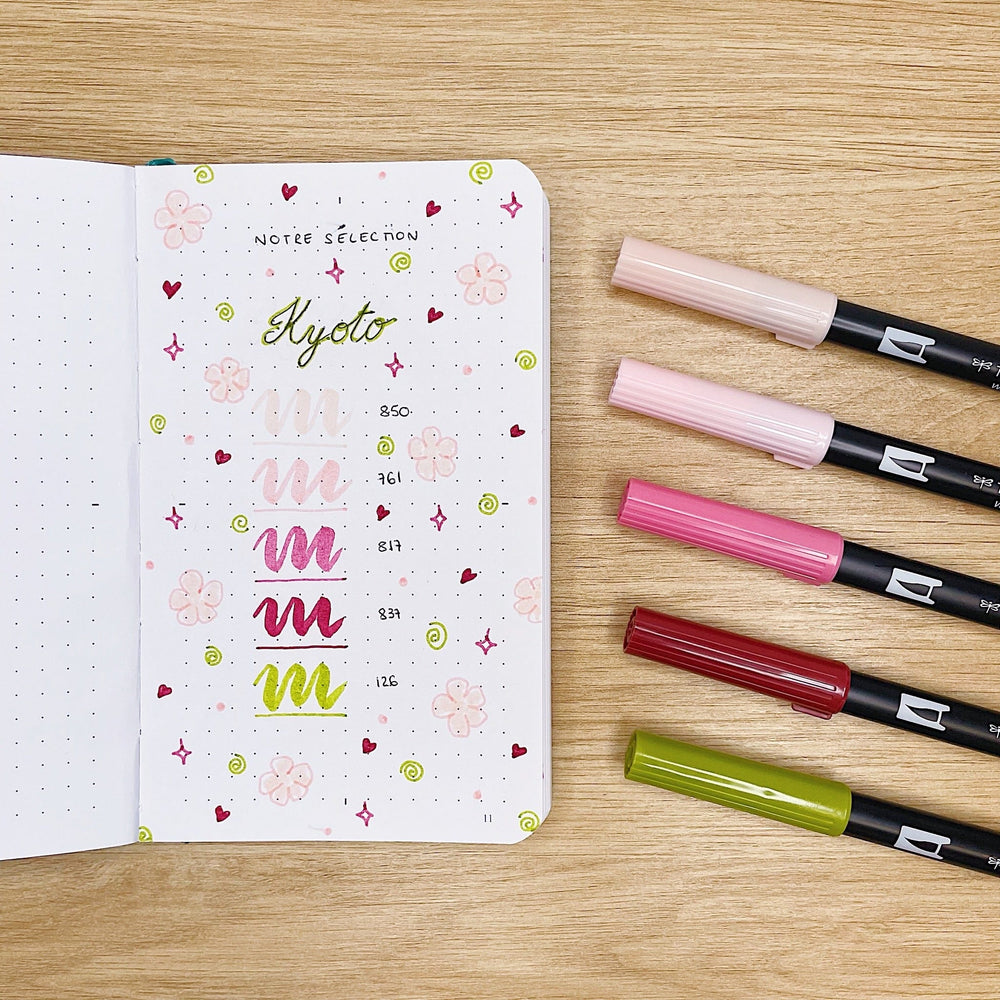 La Boutique de Margaux Feutres Notre sélection "Kyoto TOMBOW" - Feutres pinceaux organisation papeterie margauxstips les astuces de margaux plan with me bullet journal