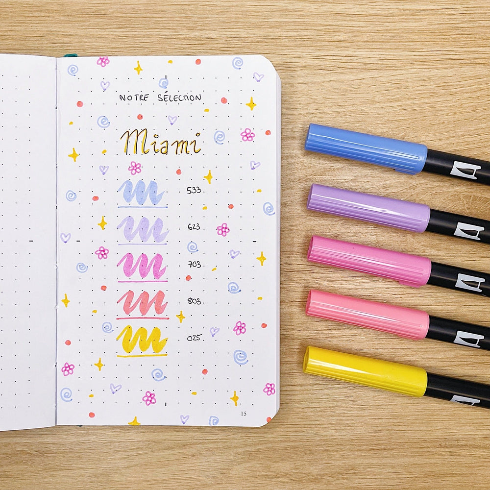 La Boutique de Margaux Feutres Notre sélection "Miami TOMBOW" - Feutres pinceaux organisation papeterie margauxstips les astuces de margaux plan with me bullet journal