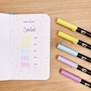 La Boutique de Margaux Feutres Notre sélection "Sorbet TOMBOW" - Feutres pinceaux organisation papeterie margauxstips les astuces de margaux plan with me bullet journal