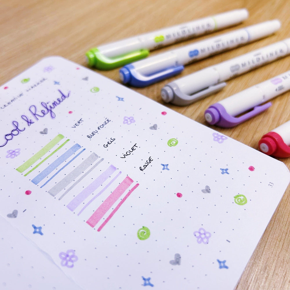 La Boutique de Margaux Feutres Set "Cool & Refined" de ZEBRA - Surligneurs organisation papeterie margauxstips les astuces de margaux plan with me bullet journal