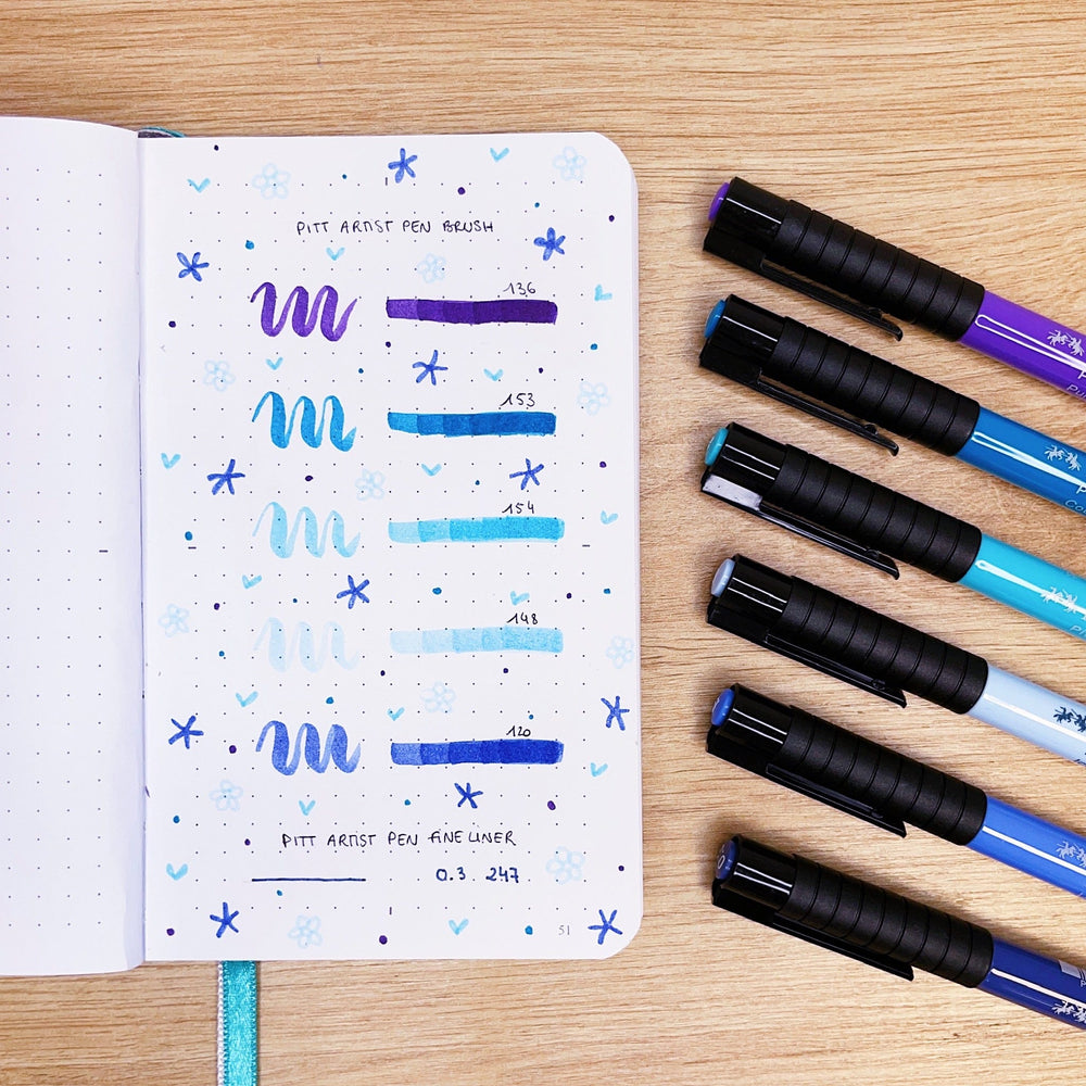 Set de Pitt Artist Pens "Bleu" de FABER-CASTELL - Feutres