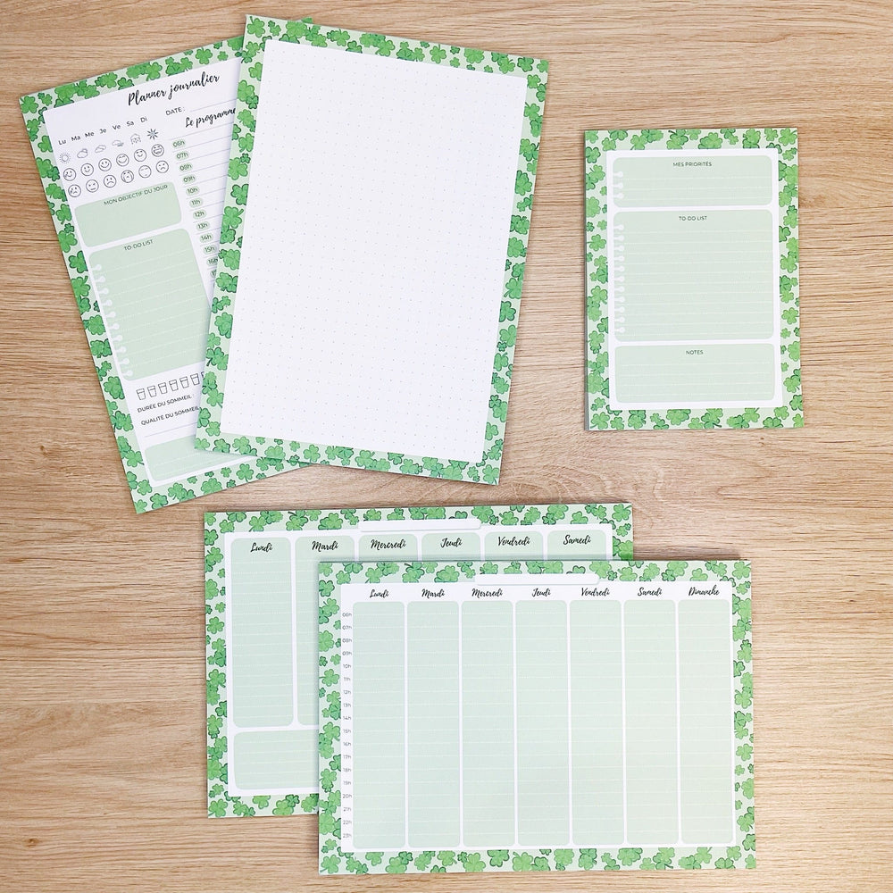 La boutique de Margaux Lot "Trèfle" - L'Agenda Perpétuel organisation papeterie margauxstips les astuces de margaux plan with me bullet journal