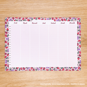 La boutique de Margaux Papeterie Emploi du temps "Fruits rouges" - Bloc-notes A5 organisation papeterie margauxstips les astuces de margaux plan with me bullet journal