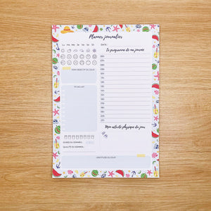 La boutique de Margaux Papeterie Planner Journalier "Été"- Bloc-notes A5 organisation papeterie margauxstips les astuces de margaux plan with me bullet journal