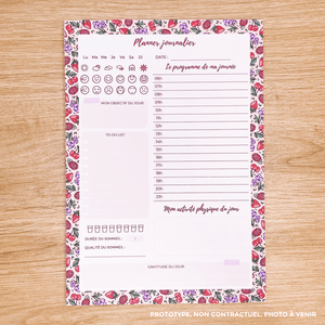 La boutique de Margaux Papeterie Planner Journalier "Fruits rouges" - Bloc-notes A5 organisation papeterie margauxstips les astuces de margaux plan with me bullet journal