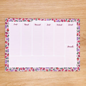 La boutique de Margaux Papeterie Semainier "Fruits rouges" - Bloc-notes A5 organisation papeterie margauxstips les astuces de margaux plan with me bullet journal