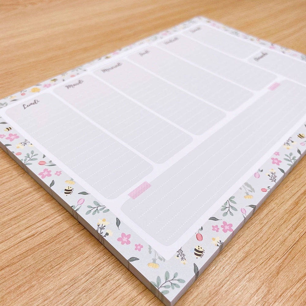 La boutique de Margaux Papeterie Semainier "Printemps" - Bloc-notes A5 organisation papeterie margauxstips les astuces de margaux plan with me bullet journal