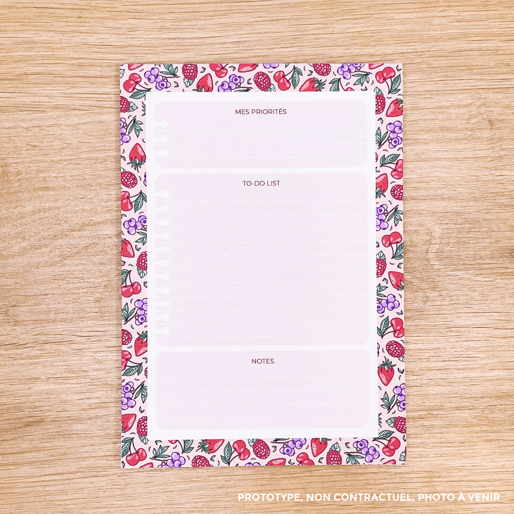 To-do list "Fruits rouges" - Bloc-notes A6