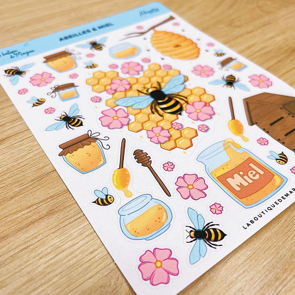 La Boutique de Margaux Sticker Abeilles & miel - Stickers organisation papeterie margauxstips les astuces de margaux plan with me bullet journal