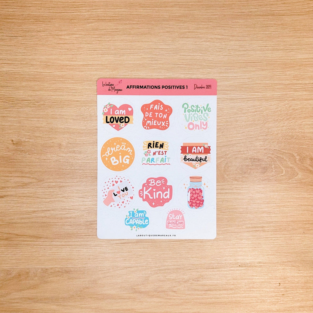 La Boutique de Margaux Sticker Affirmations positives 1 - Stickers organisation papeterie margauxstips les astuces de margaux plan with me bullet journal