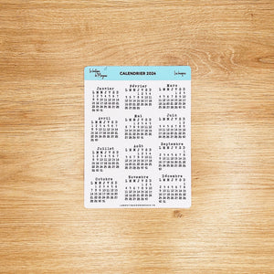 La Boutique de Margaux Sticker 2024 Calendrier (papier blanc) - Stickers organisation papeterie margauxstips les astuces de margaux plan with me bullet journal