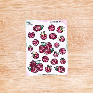 La Boutique de Margaux Sticker Framboises Fruits rouges - Stickers C7 organisation papeterie margauxstips les astuces de margaux plan with me bullet journal