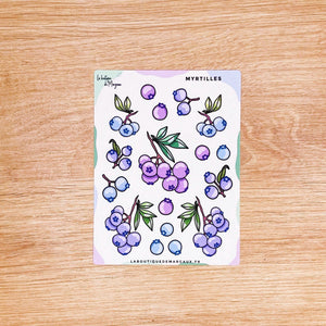 La Boutique de Margaux Sticker Myrtilles Fruits rouges - Stickers C7 organisation papeterie margauxstips les astuces de margaux plan with me bullet journal