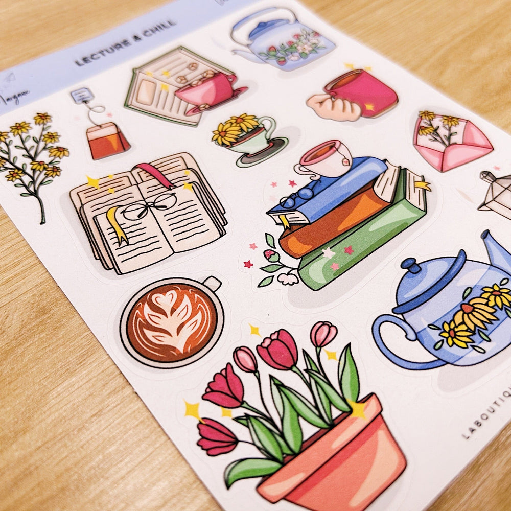 La Boutique de Margaux Sticker Lecture & chill - Stickers organisation papeterie margauxstips les astuces de margaux plan with me bullet journal