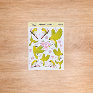 La Boutique de Margaux Sticker Oiseaux & Sakura 3 - Stickers organisation papeterie margauxstips les astuces de margaux plan with me bullet journal