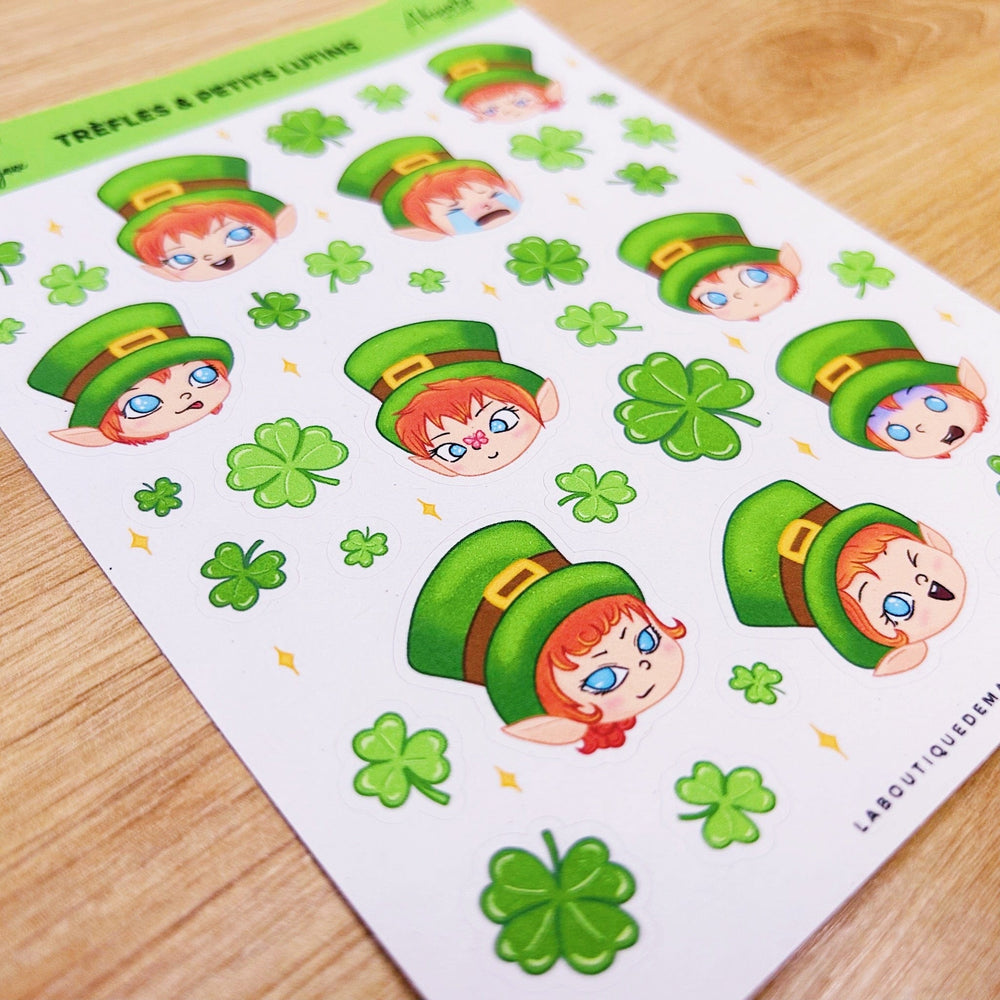 La Boutique de Margaux Sticker Trèfles & petits lutins - Stickers organisation papeterie margauxstips les astuces de margaux plan with me bullet journal