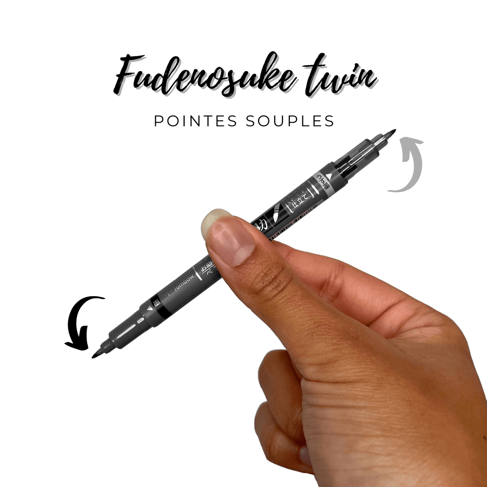 Tombow Fudenosuke Lot de 5 stylos pinceaux souples Tombow Fudenosuke Lot de 5 stylos pinceaux souples